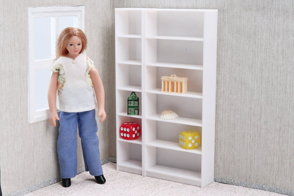 Modern Typical Bookshelves 3D Printed Miniature Dollhouse Furniture 1/12 and 1/18 Scale