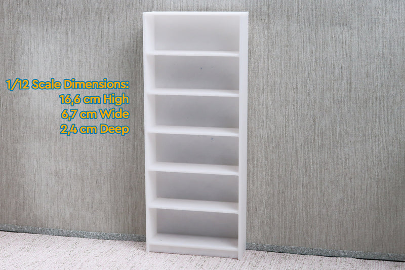 Modern Typical Bookshelves 3D Printed Miniature Dollhouse Furniture 1/12 and 1/18 Scale