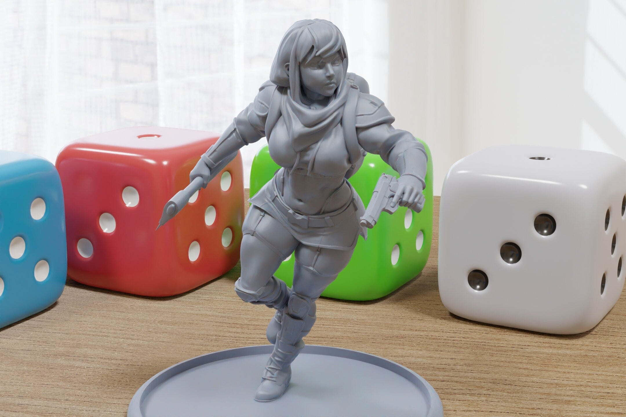 Madaline Sexy Pin-Up - 3D Printed Minifigures for Fantasy Miniature Ta