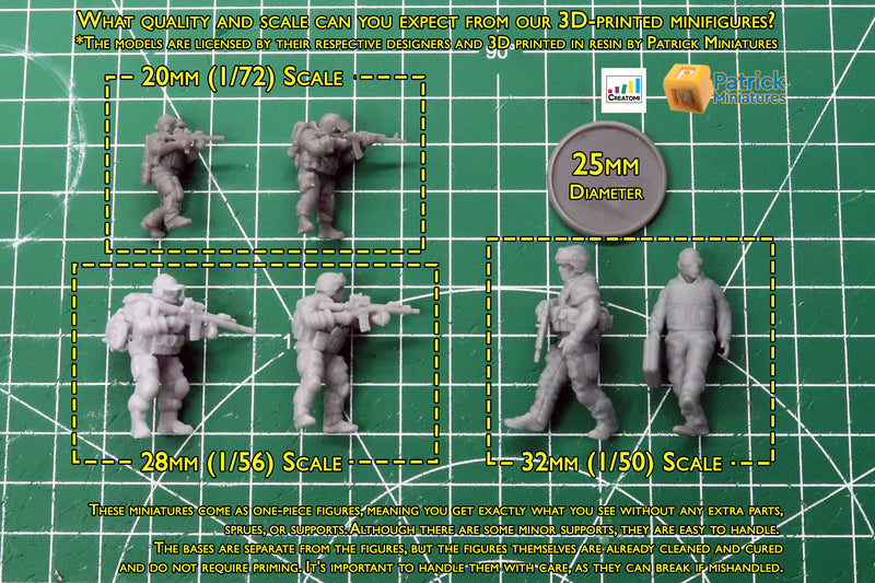 Stormbabes Captain Duo - 3D Printed Proxy Minifigures for Sci-fi Miniature Tabletop Games like Stargrave and Five Parsecs from Home