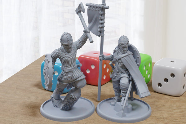 Vikings Gang - Proxy Minifigures for Miniature Games like DnD, Baldurs Gate - 28mm / 32mm Scale