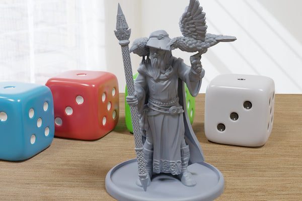Viking Odin - 3D Printed Minifigure - Proxy Minifigures for Miniature Games like DnD, Baldurs Gate - 28mm / 32mm Scale