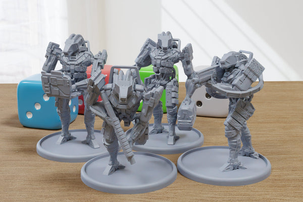 Nova Orbital Enforcer Squad - 3D Printed - Cyberpunk / Sci-Fi - Tabletop Miniature Wargaming - 28mm / 32mm Scale Minifigures