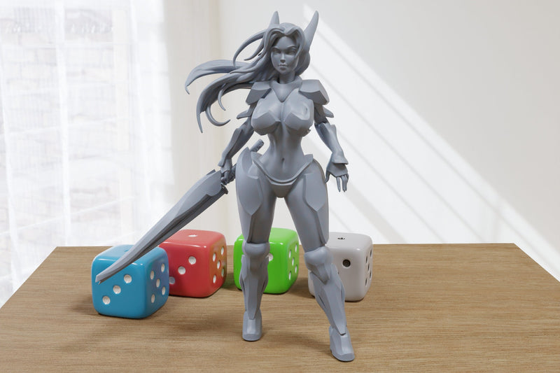 Steel Hearts Blonde Cyber Wear - Sexy Pin-Up Fan Art - 3D Resin Print Figure - 75mm Scale