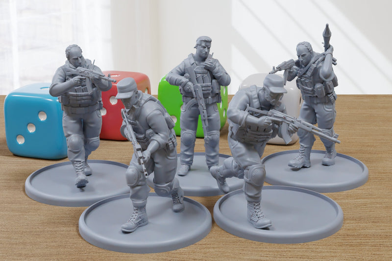 Mosul SWAT Team - 3D Printed - 28mm Scale - Miniature Wargaming Minifigures - Tabletop Wargames