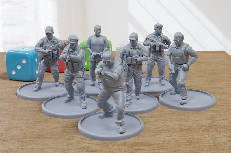 South American Police - 3D Printed Miniature Wargames Minifigures - 28mm / 32mm Scale