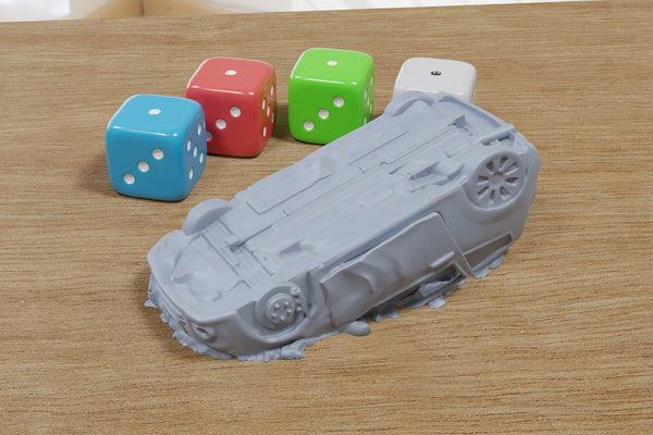 Hatchback Upside Down - 3D Printed Vehicle for Miniature Tabletop Wargames TTRPG