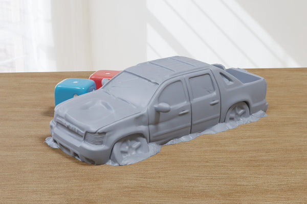 Wrecked Modern PickUp - 3D Printed Vehicle for Miniature Tabletop Wargames TTRPG