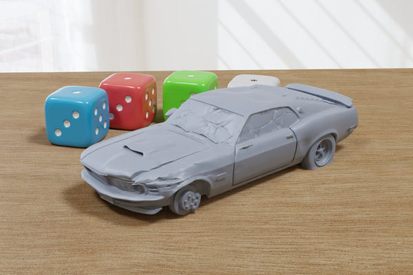 Wrecked Mustang - 3D Printed Vehicle for Miniature Tabletop Wargames TTRPG