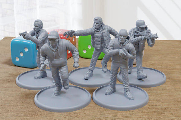 Criminals and Radicals Pack 2 - 3D Printed Minifigures for Modern Tabletop Wargaming 28mm / 32mm Scale