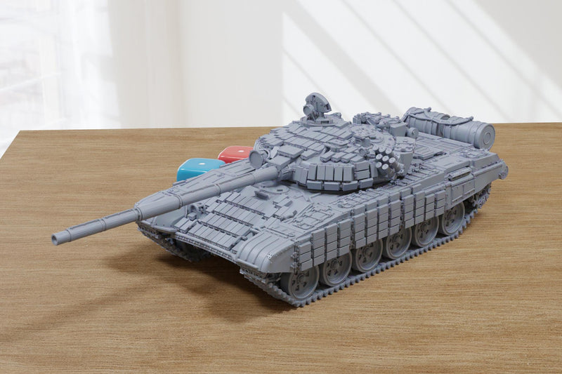 T-72B(B1) Soviet Main Battle Tank - 3D Printed Miniature Tabletop Wargaming Combat Vehicle 28mm / 15mm Scale