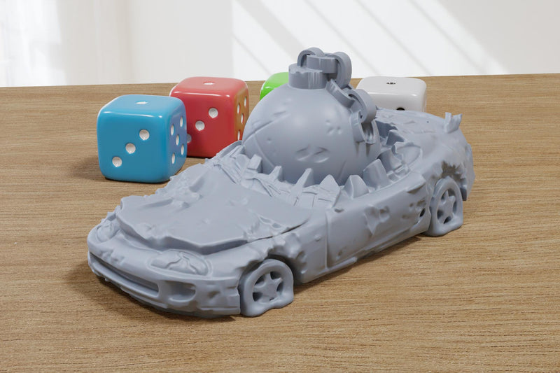 Wrecked Supra - 3D Printed Vehicle for Miniature Tabletop Wargames TTRPG