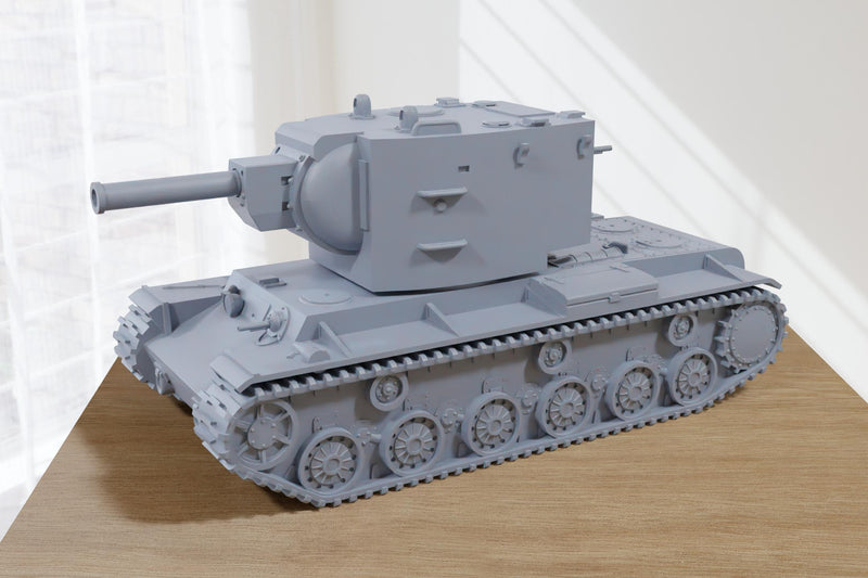 KV II Soviet Heavy Tank - 3D Printed Miniature Wargaming Combat Vehicle - 28mm / 20mm / 15mm Scale