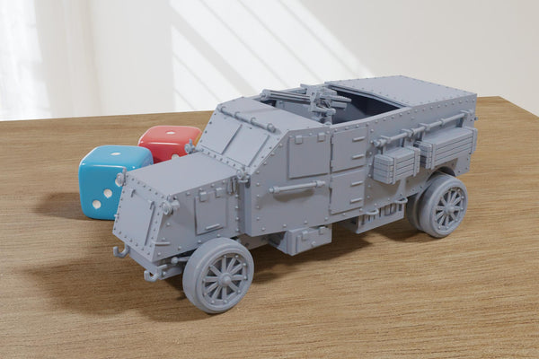 Pierce-Arrow (British Empire) Armored car - 3D Printed Miniature Wargaming Combat Vehicle - 28mm / 20mm / 15mm Scale