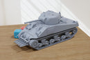 Sherman Rhinoceros Medium Tank - 3D Printed Miniature Wargaming Combat Vehicle - 28mm / 20mm / 15mm Scale