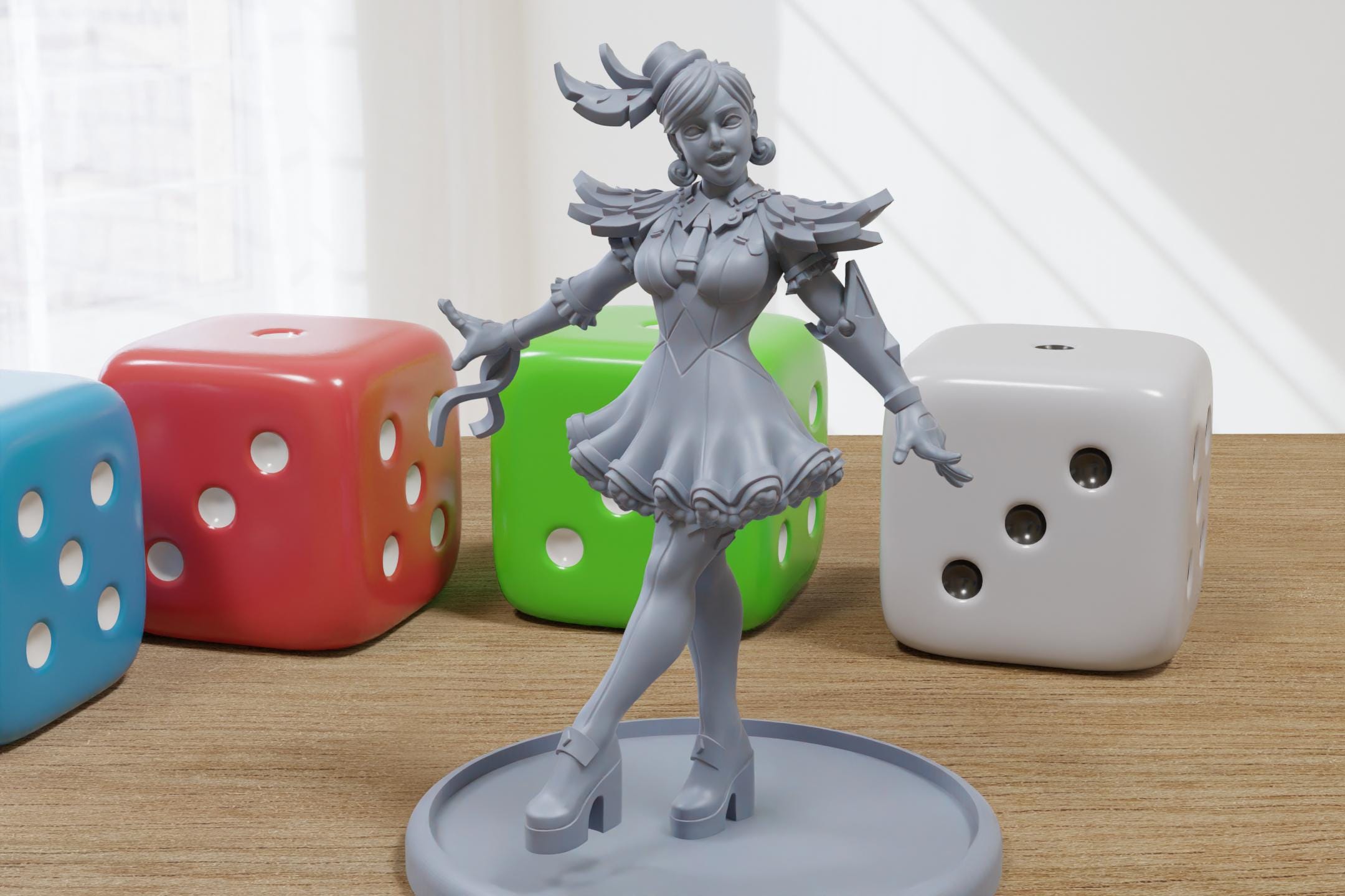 Evangeline Maiden Sexy Pinup 3D Printed Minifigures for Fantasy Miniat