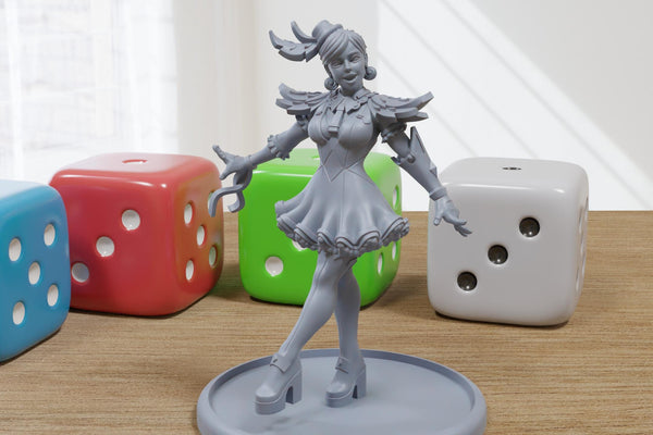 Evangeline Maiden Sexy Pinup 3D Printed Minifigures for Fantasy Miniature Tabletop Games DND, Frostgrave 28mm / 32mm