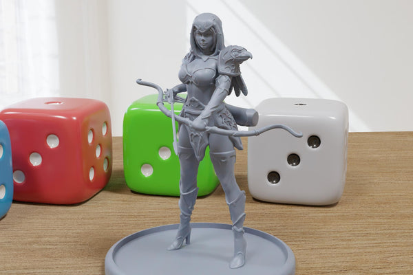 Zara Maiden Sexy Pinup 3D Printed Minifigures for Fantasy Miniature Tabletop Games DND, Frostgrave 28mm / 32mm