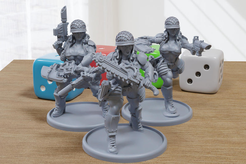 Veteran Jungle Fighters - 3D Printed Proxy Minifigures for Sci-fi Miniature Tabletop Games like Stargrave and Five Parsecs from Home