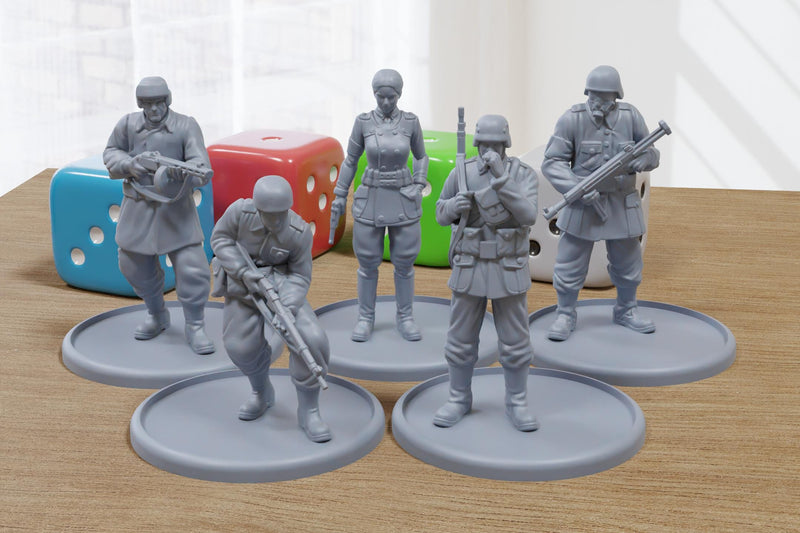 German Guards Bravo - Modern / Historical Wargaming Miniatures for Tabletop RPG - 28mm / 32mm Scale Minifigures