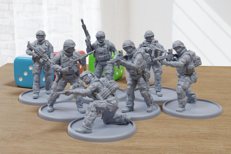 Bundeswehr Airborne Squad - 3D Printed Miniature Wargames Minifigures - 28mm / 32mm Scale