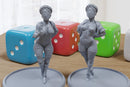 Robot Balerina Twins Sexy Pin-Up - 3D Printed Minifigures for Fantasy Miniature Tabletop Games DND, Frostgrave 28mm / 32mm / 75mm