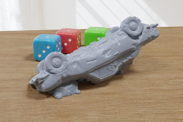 Wrecked Coupe - 3D Printed Vehicle for Miniature Tabletop Wargames TTRPG