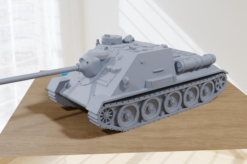 SU-100 Soviet Tank Destroyer - 3D Printed Miniature Wargaming Combat Vehicle - 28mm / 20mm / 15mm Scale