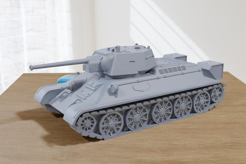 T-34 (76) Soviet Medium Tank - 3D Printed Miniature Wargaming Combat Vehicle - 28mm / 20mm / 15mm Scale