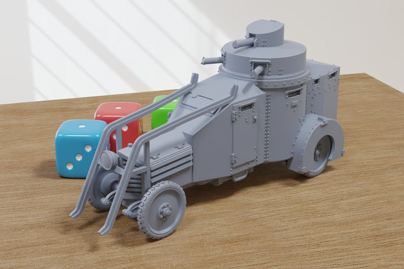 Lancia Ansaldo 1ZM (Spanish Civil War) Armored Car - 3D Printed Miniature Wargaming Combat Vehicle - 28mm / 20mm / 15mm Scale