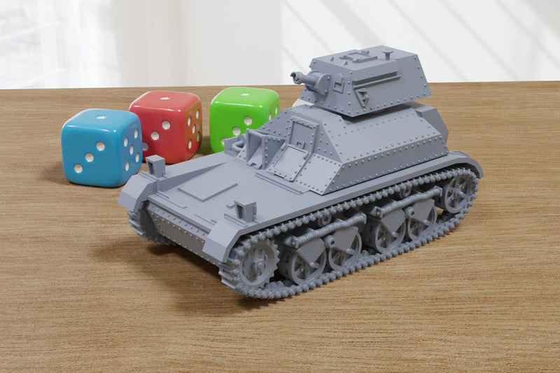 Vickers Light Tank Mark II - 3D Printed Miniature Wargaming Combat Vehicle - 28mm / 20mm / 15mm Scale