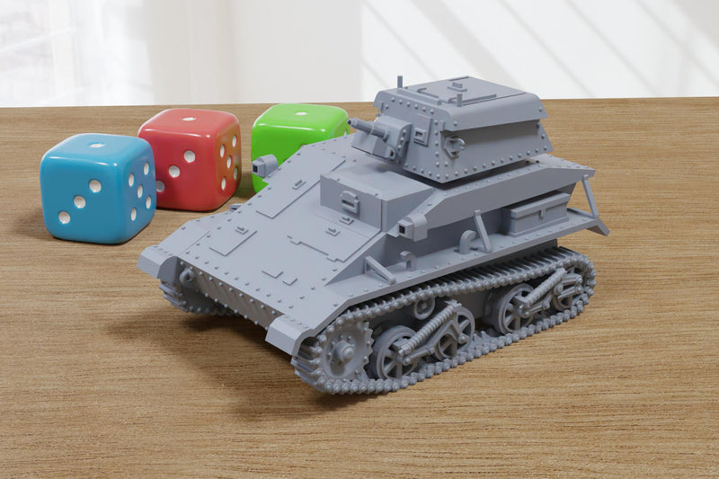Vickers Light Tank Mark IV - 3D Printed Miniature Wargaming Combat Vehicle - 28mm / 20mm / 15mm Scale