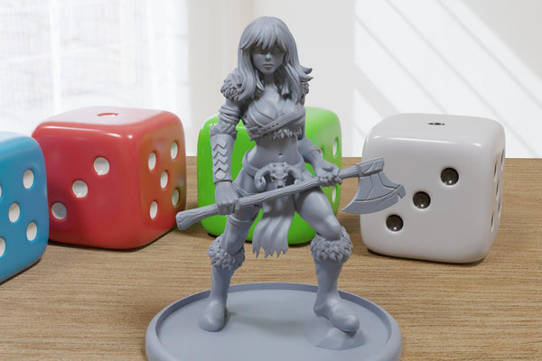 Thalira Maiden Sexy Pinup 3D Printed Minifigures for Fantasy Miniature Tabletop Games DND, Frostgrave 28mm / 32mm