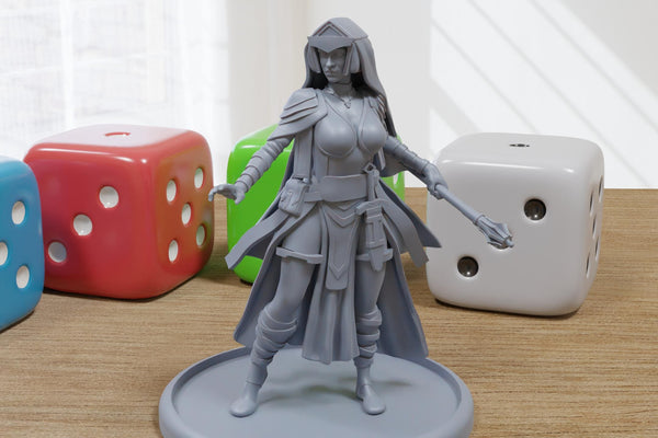 Eldra Maiden Sexy Pinup 3D Printed Minifigures for Fantasy Miniature Tabletop Games DND, Frostgrave 28mm / 32mm