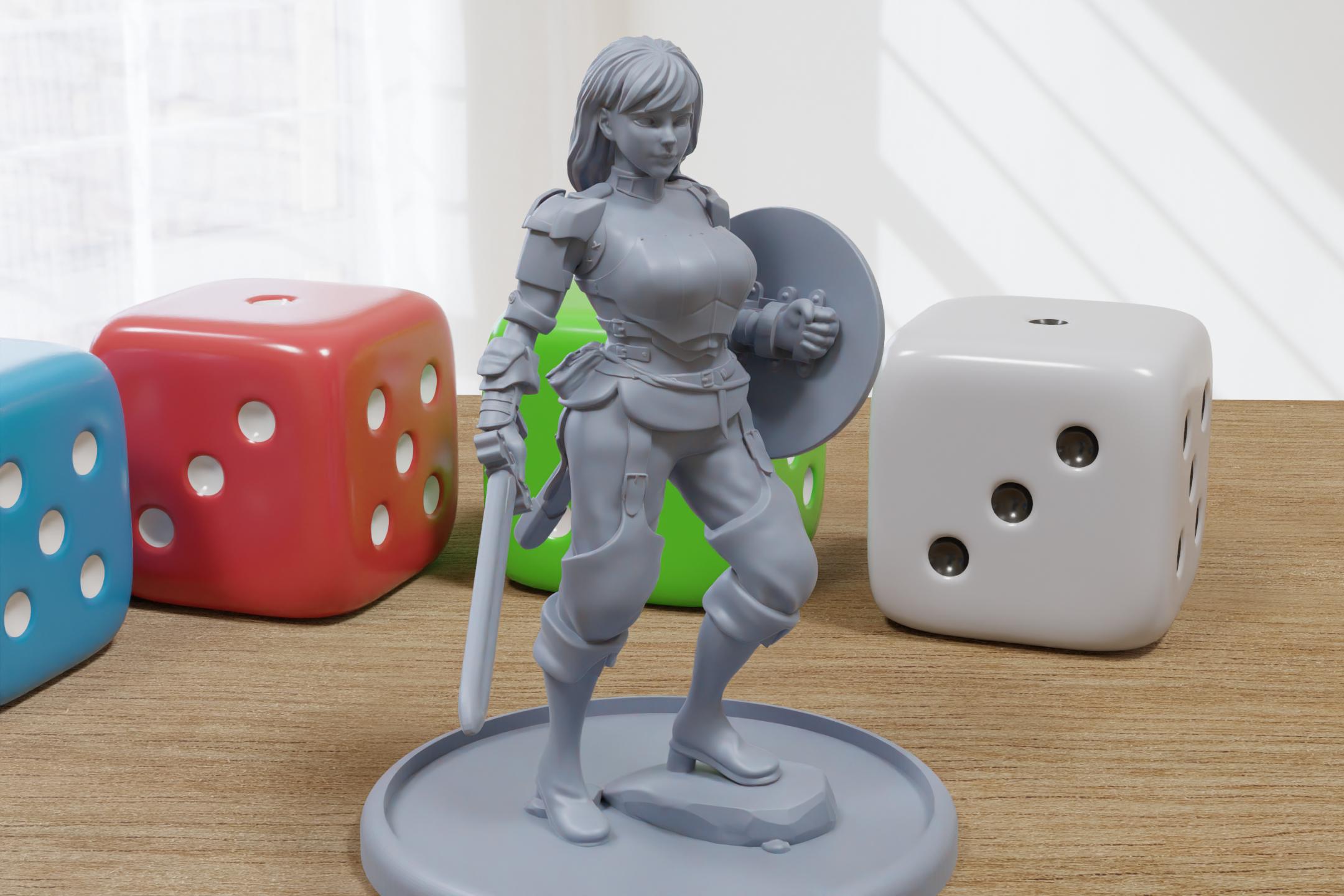 Selene Maiden Sexy Pinup 3D Printed Minifigures for Fantasy Miniature