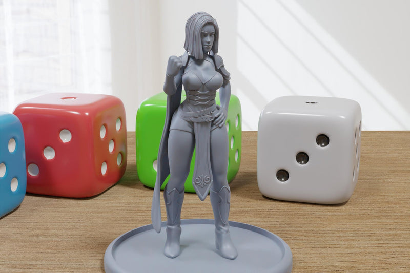 Kaida Maiden Sexy Pinup 3D Printed Minifigures for Fantasy Miniature Tabletop Games DND, Frostgrave 28mm / 32mm