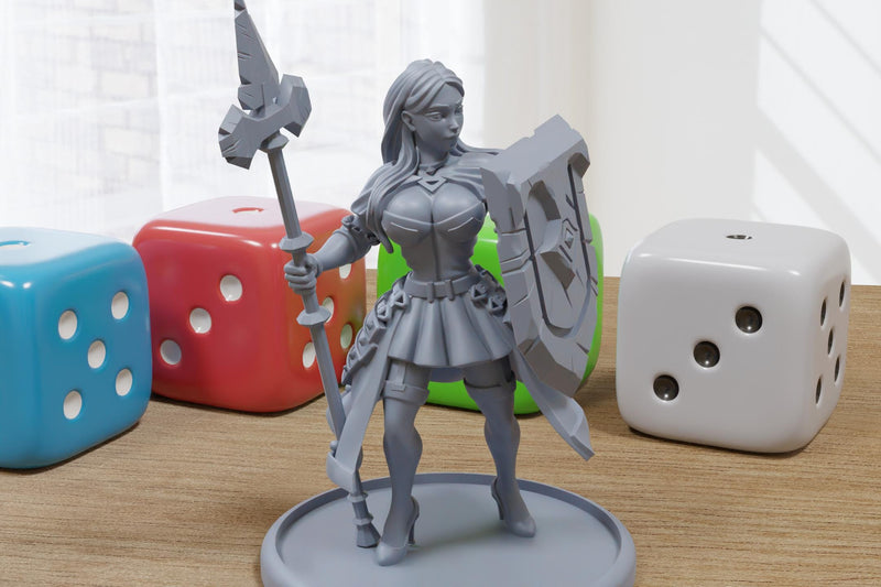 Amara Maiden Sexy Pinup 3D Printed Minifigures for Fantasy Miniature Tabletop Games DND, Frostgrave 28mm / 32mm