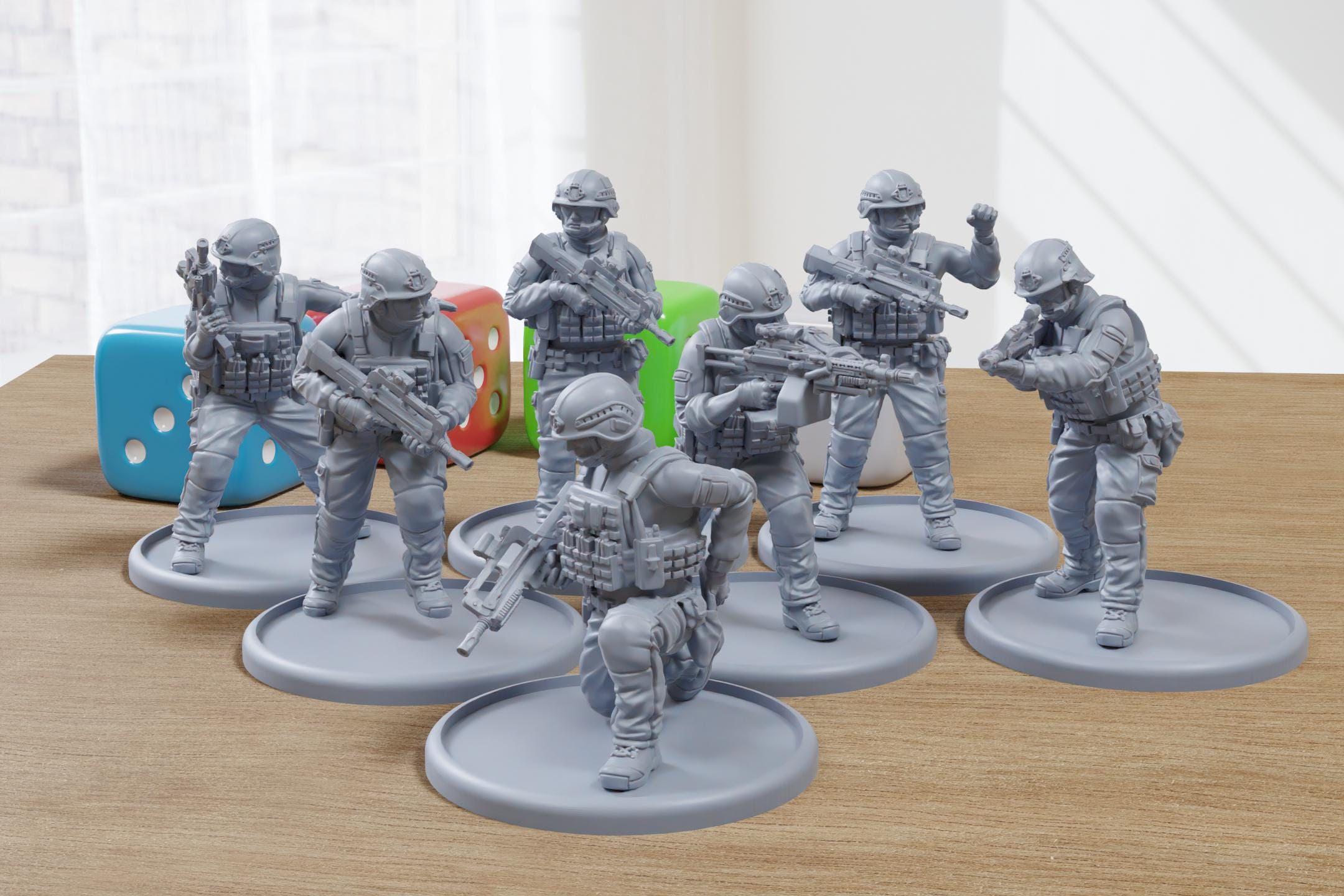 French Army FAMAS - 3D Printed Miniature Wargames Minifigures - 28mm