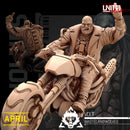 Wasteland Wolves - 3D Printed Bikers - Cyberpunk / Sci-Fi - Tabletop Miniature Wargaming - 28mm / 32mm Scale Minifigures