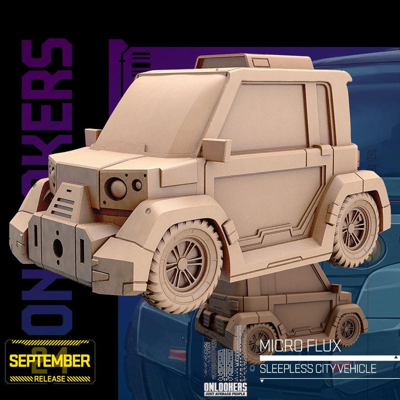 Micro Flux - 3D Printed Car - Cyberpunk / Sci-Fi - Tabletop Miniature Wargaming - 28mm / 32mm Scale Minifigures