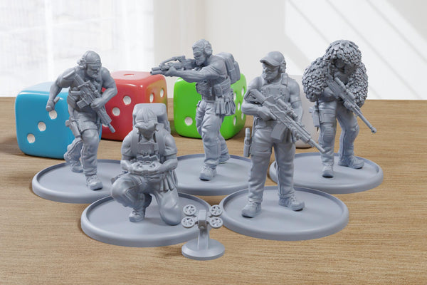 Wraith Company - 3D Printed - 28mm Scale - Miniature Wargaming Minifigures - Tabletop Wargames