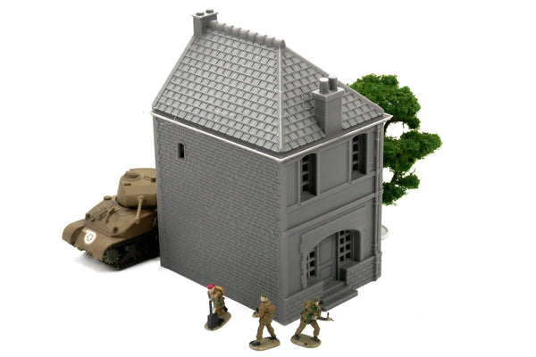 Normandy Row Cottage TS10 - French Town V4 - 3D Printed Miniature Wargaming Terrain 28mm / 20mm / 15mm Scale