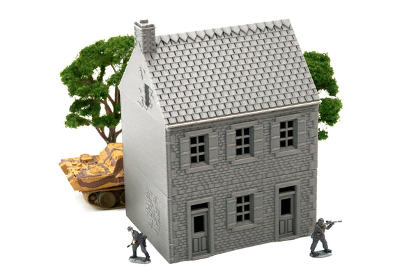 Normandy Row Cottage TS11 - French Town V4 - 3D Printed Miniature Wargaming Terrain 28mm / 20mm / 15mm Scale