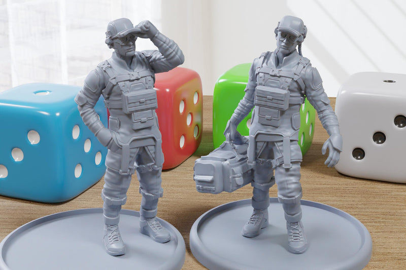 Ryan Brooks - 3D Printed Mini - Cyberpunk / Sci-Fi - Tabletop Miniature Wargaming - 28mm / 32mm Scale Minifigures