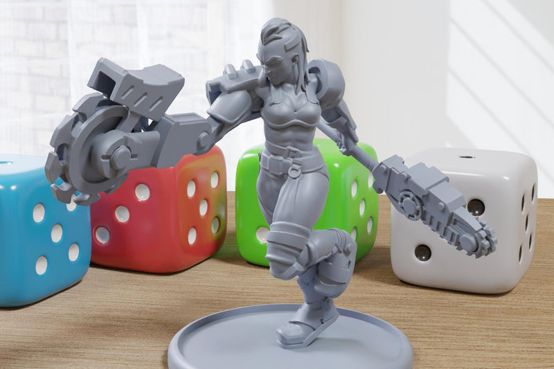 Female Pit Fighter - 3D Printed Proxy Minifigure for Sci-fi Miniature Tabletop Games like Stargrave and Five Parsecs from Home