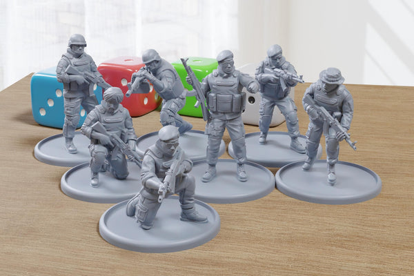 UN Peacekeeping Forces (AK) - 3D Printed Miniature Wargames Minifigures - 28mm / 32mm Scale