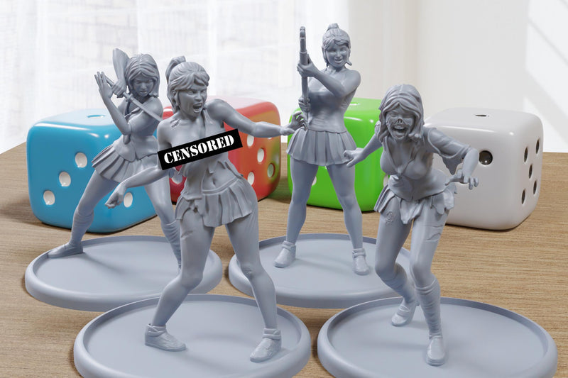 Zombie Pinup Underwearless Clash - 3D Printed Minifigures for Fantasy Miniature Tabletop Games DND, Frostgrave 28mm / 32mm