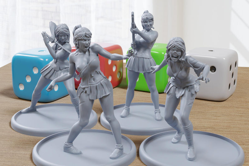 Zombie Pinup Underwearless Clash - 3D Printed Minifigures for Fantasy Miniature Tabletop Games DND, Frostgrave 28mm / 32mm