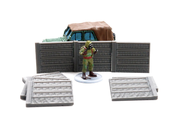 East European Modern Concrete Walls - 3D Printed Miniature Wargaming Terrains - Ideal for Zona Alfa and Modern Combat