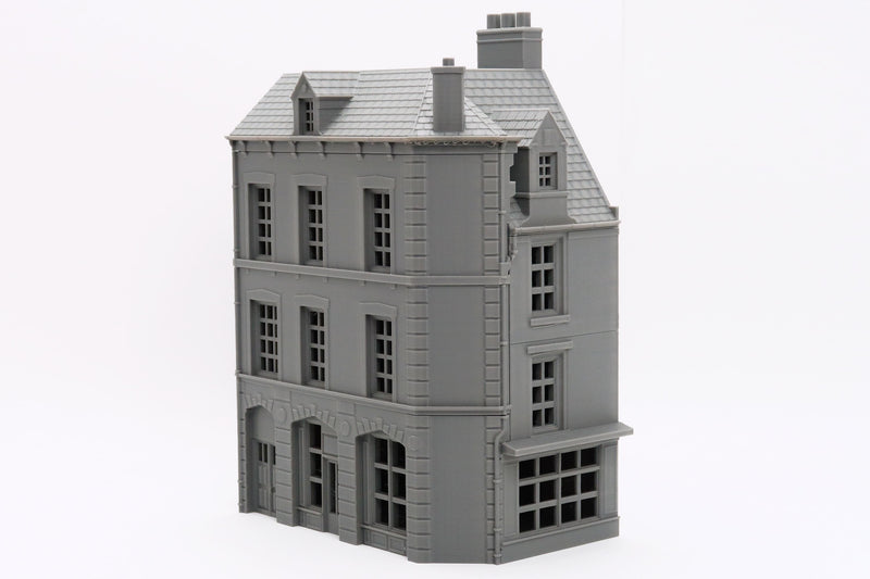 Caen Corner Building CCB02 - Normandy Urban Scenery - 3D Printed Miniature Wargaming Terrain 28mm / 20mm / 15mm Scale